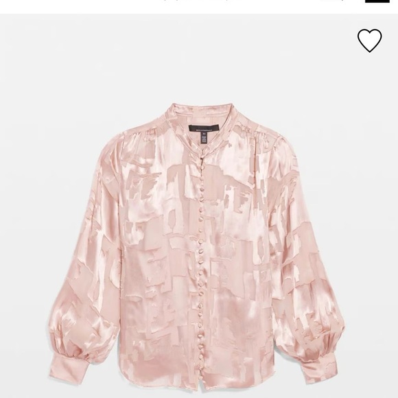 White House Black Market Satin Blouse in Light Pink - Picture 4 of 4